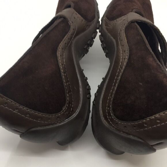 Merrell Plaza Bandeau suede Mary Jane Slip On Wedge Chocolate  Womens Size 7 - Picture 12 of 17